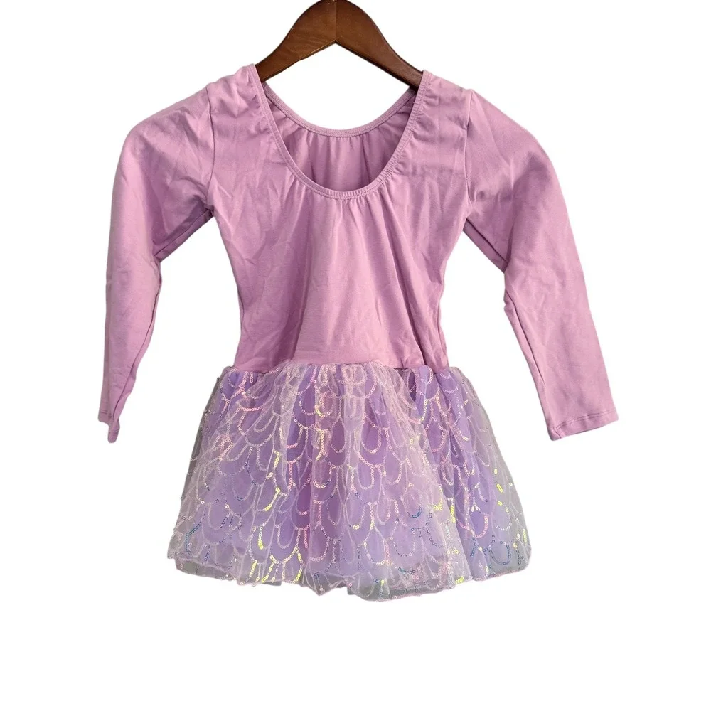 Girls‎ Purple Dance Leotard Dress Sparkle Tulle Tutu Skirt Size XXL
